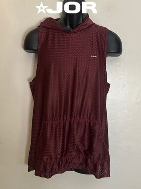 Jor Mesh Sleeveless Hoodie 21" armpit to armpit Gently worn Nylon/spandex
